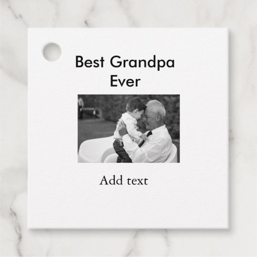 Beste opa ooit voeg fotonaam klassiek elegant toe bedankjes labels (Voorkant)