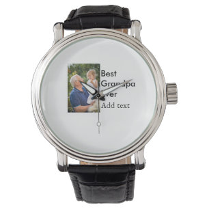 Beste opa ooit voeg fotonaam klassiek elegant toe horloge
