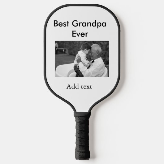 Beste opa ooit voeg fotonaam klassiek elegant toe pickleball paddle (Voorkant)