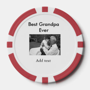 Beste opa ooit voeg fotonaam klassiek elegant toe poker chips