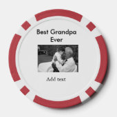 Beste opa ooit voeg fotonaam klassiek elegant toe poker chips (Achterkant)