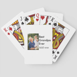 Beste opa ooit voeg fotonaam klassiek elegant toe pokerkaarten
