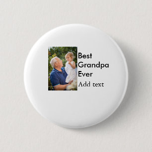 Beste opa ooit voeg fotonaam klassiek elegant toe ronde button 5,7 cm