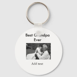 Beste opa ooit voeg fotonaam klassiek elegant toe sleutelhanger