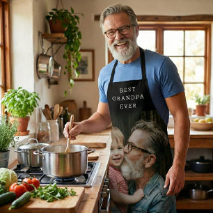 Beste Opa Ooit Volledige Foto Zwart Persoonlijk Schort