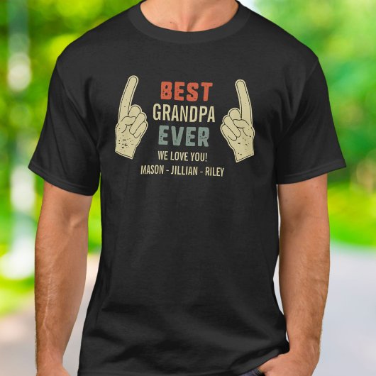 Beste opa ooit wijzen vinger groot Kinder namen T-shirt
