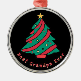 Beste opa ooit | zwarte kerstboom metalen ornament