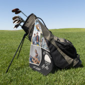 Beste opa op basis van Par, aangepast 5 fotocollag Golfhanddoek (Groen)