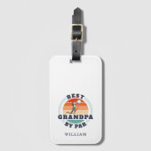 Beste opa op de foto van Par Retro Golfing Fathers Bagagelabel (Voorkant (verticaal))
