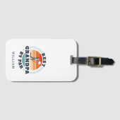 Beste opa op de foto van Par Retro Golfing Fathers Bagagelabel (Voorkant (horizontaal))