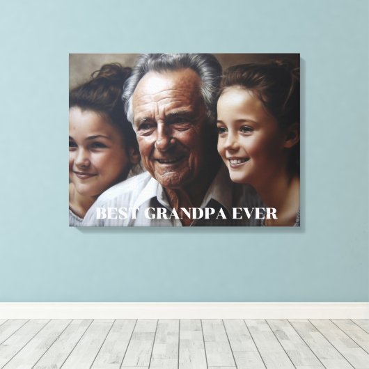 Beste opa op maat canvas afdruk (Insitu (Houten vloer))