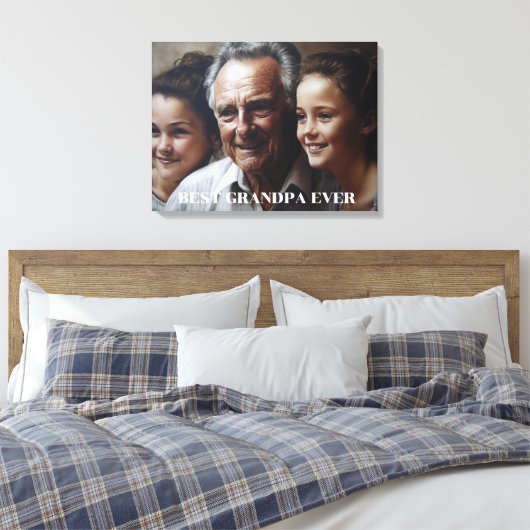 Beste opa op maat canvas afdruk (Insitu (Slaapkamer))