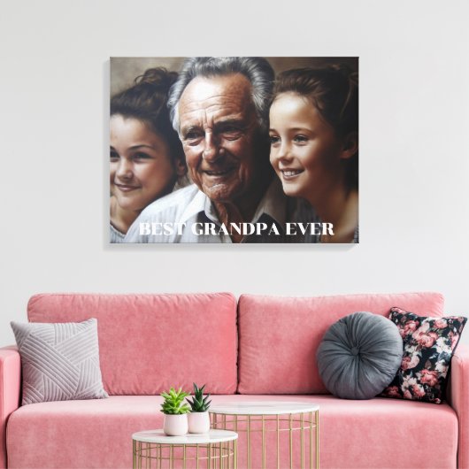 Beste opa op maat canvas afdruk (Insitu (Woonkamer))