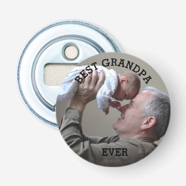 Beste opa op maat Foto Creëer Uw eigen foto Button Flesopener
