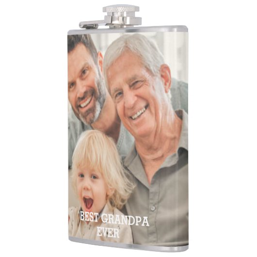 Beste opa op maat Foto Creëer Uw eigen foto Heupfles (Links)