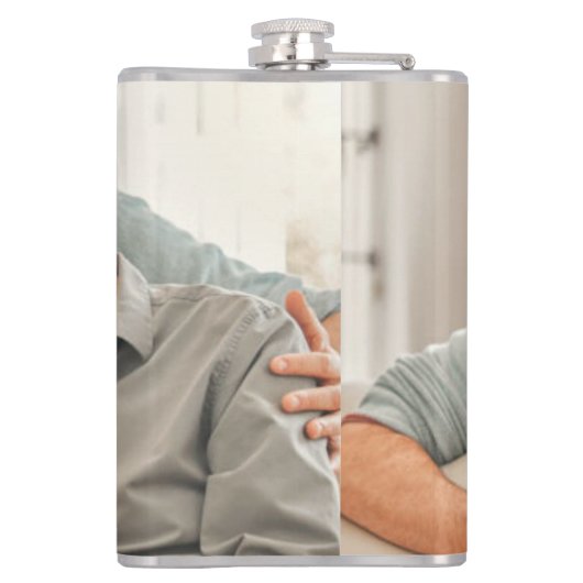 Beste opa op maat Foto Creëer Uw eigen foto Heupfles (Achterkant)