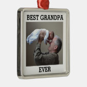 Beste opa op maat Foto Creëer Uw eigen kamer Metalen Ornament (Rechts)