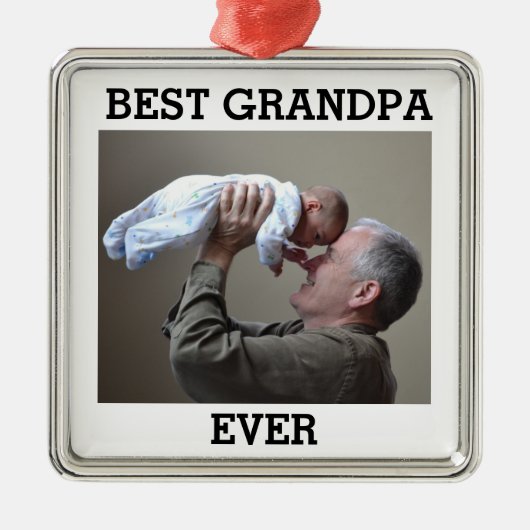 Beste opa op maat Foto Creëer Uw eigen kamer Metalen Ornament (Voorkant)