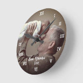 Beste opa op maat Foto Creëer Uw eigen Pop Ronde Klok (Hoek)