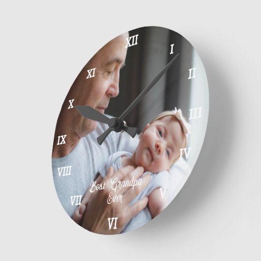 Beste opa op maat Foto Creëer Uw eigen Pop Ronde Klok (Hoek)