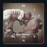 Beste opa op maat Foto Creëer Uw eigen Pop Vierkante Klok<br><div class="desc">Beste opa ooit. Aangepaste fotoklok. Creëer je eigen fotoklok. Ideaal voor Vaderdag of voor Grandad.</div>