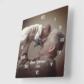 Beste opa op maat Foto Creëer Uw eigen Pop Vierkante Klok (Hoek)