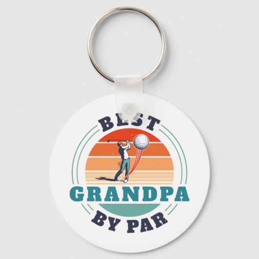 Beste opa op Par Retro Aangepaste vaderdag Logo Sleutelhanger (Voorkant)