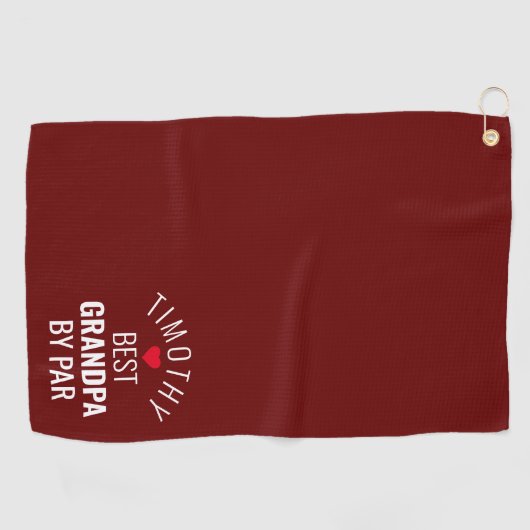 Beste opa op parenaam hart Bourgondië Golfhanddoek (Horizontaal)
