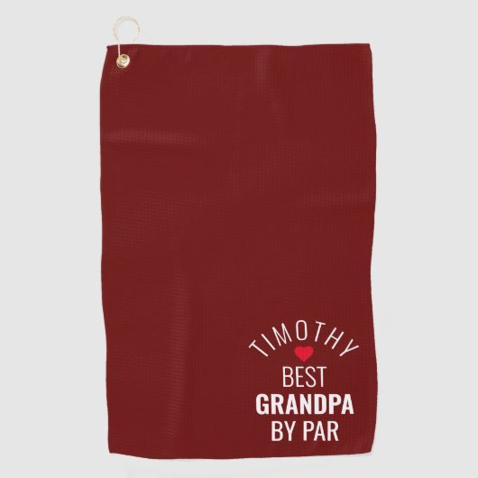 Beste opa op parenaam hart Bourgondië Golfhanddoek (Voorkant)
