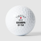 Beste opa op parenaam hart golfballen (Voorkant)