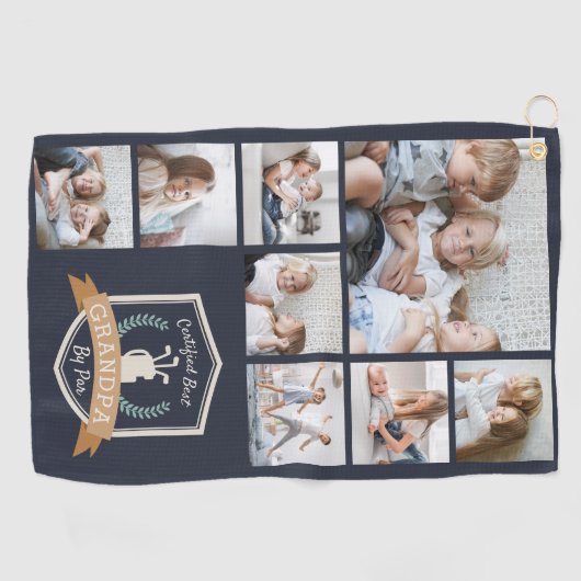 Beste opa op transactiebasis | Foto van Collage Go Golfhanddoek (Horizontaal)