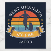 Beste opa op vaderdag Golf Retro Aangepast Wijn Etiket (Enkel label)