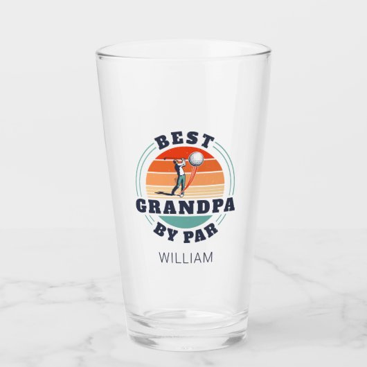 Beste opa op vaderdag Retro Aangepaste papa Glas (Voorkant)