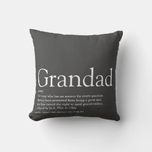 Beste Opa Opa Definitie Grijs Kussen