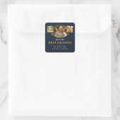 Beste Opa Opa Groet 3 Foto Vierkante Sticker (Tas)