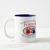Beste Opa Opa Hands Down Tweekleurige Koffiemok (Links)