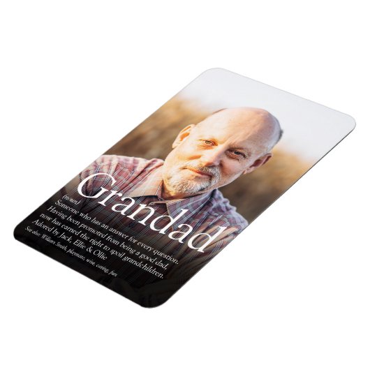 Beste Opa, Opa, Papa Definitie Foto Magneet (Linkerzijde)