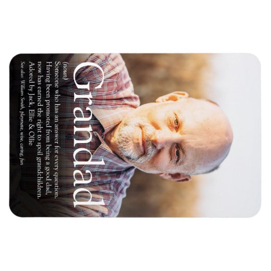 Beste Opa, Opa, Papa Definitie Foto Magneet (Horizontaal)