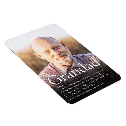 Beste Opa, Opa, Papa Definitie Foto Magneet (Rechterzijde)
