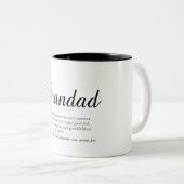 Beste Opa, Opa, Papa Definitie Script ooit Tweekleurige Koffiemok (Voorkant rechts)