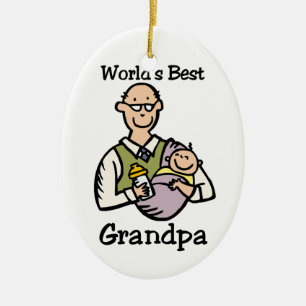 Beste opa-ormanent ter wereld keramisch ornament
