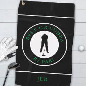 Beste opa, Par Golfer Monogram Sports Black Golfhanddoek