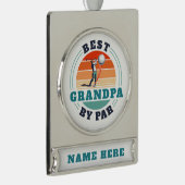 Beste opa retro, op maat van Par Verzilverd Banner Ornament (Rechts)