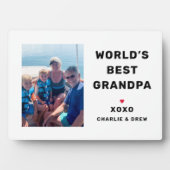Beste Opa ter Wereld Aangepaste Familiefoto Fotoplaat (voorkant)