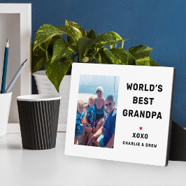 Beste Opa ter Wereld Aangepaste Familiefoto Fotoplaat