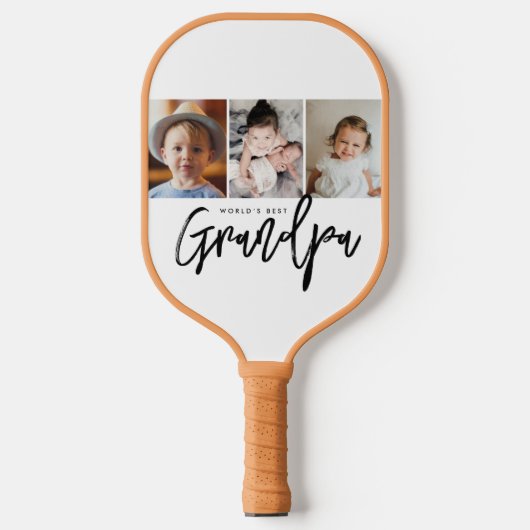 Beste opa ter wereld aangepaste fotocadeau collage pickleball paddle (Voorkant)