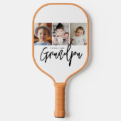 Beste opa ter wereld aangepaste fotocadeau collage pickleball paddle (Achterkant)