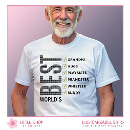 Beste Opa ter Wereld Checklist T-shirt
