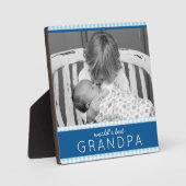 Beste opa ter wereld geruit Gepersonaliseerde foto Fotoplaat (Voorkant)