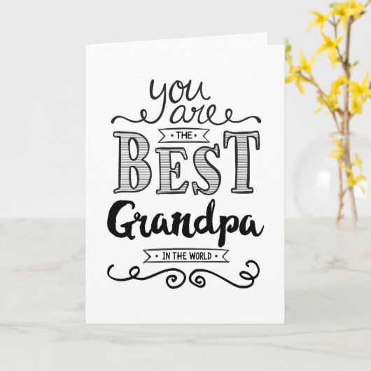 Beste opa ter wereld jarig kaart (Gele Bloem)